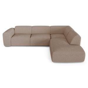 Canapé 5 places grand angle droit bouclette taupe