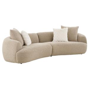 Canapé 5 places XL en tissu brun clair