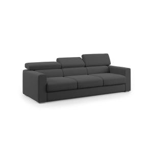 Canapé à 3 assises en tissu imperméable 240 cm anthracite