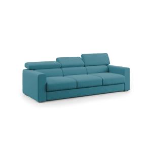 Canapé à 3 assises en tissu imperméable 240 cm bleu ciel