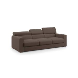 Canapé à 3 assises en tissu imperméable 240 cm brun