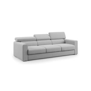 Canapé à 3 assises en tissu imperméable 240 cm gris