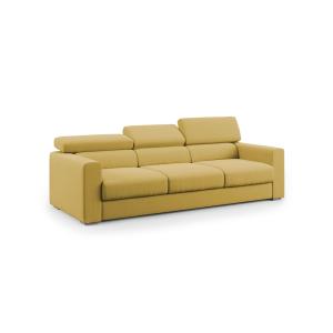 Canapé à 3 assises en tissu imperméable 240 cm jaune