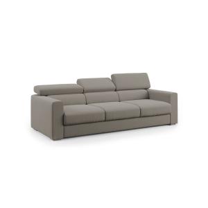 Canapé à 3 assises en tissu imperméable 240 cm taupe