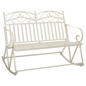 Canapé à bascule en fer forgé blanc 116x45x91h cm