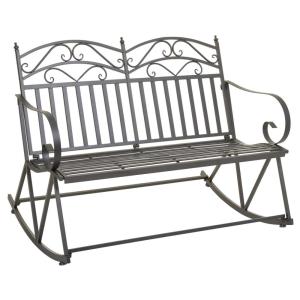 Canapé à bascule en fer forgé marron 116x45x91h cm