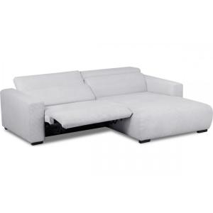 Canapé angle droit 1 relax électrique velours cotelé gris c…