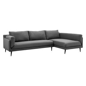 Canapé angle droit 5 places en tissu Anthracite