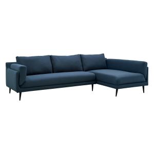 Canapé angle droit 5 places en tissu Bleu Marine