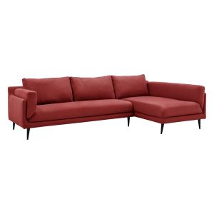 Canapé angle droit 5 places en tissu Rouge