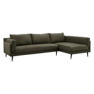 Canapé angle droit 5 places en tissu Vert Kaki