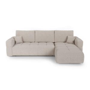 Canapé angle droit convertible 4 places coffre tissu boucle…