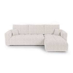 Canapé angle droit convertible 4 places coffre tissu tramé…