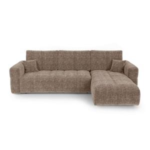 Canapé angle droit convertible 4 places coffre tissu tramé…