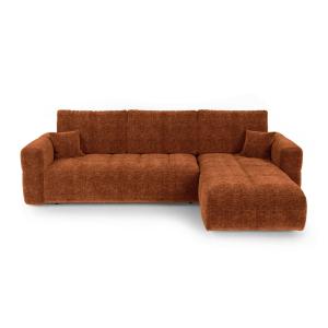 Canapé angle droit convertible 4 places coffre tissu tramé…