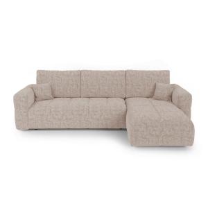 Canapé angle droit convertible 4 places coffre velours text…