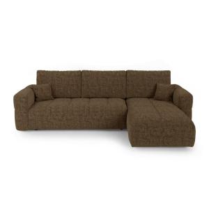 Canapé angle droit convertible 4 places coffre velours text…