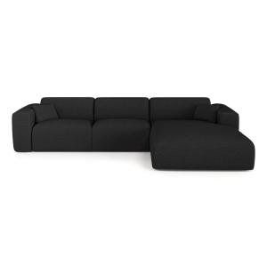 Canapé angle droit convertible 5 places bouclette anthracit…