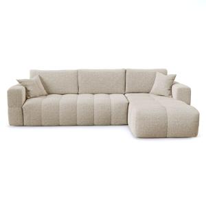 Canapé angle droit convertible express 5 places velours tex…