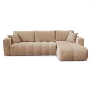 Canapé angle droit convertible express 5 places velours tex…