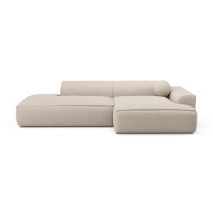 Canapé angle droit tissu tramé crème 260cm