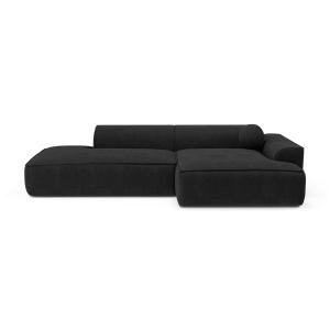 Canapé angle droit tissu tramé gris anthracite 260cm