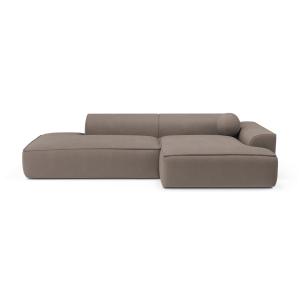 Canapé angle droit tissu tramé taupe 260cm