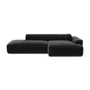 Canapé angle droit velours anthracite foncé 260cm