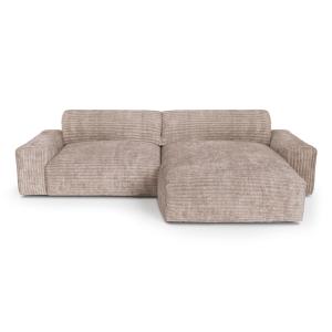 Canapé angle droit velours côtelé XXL taupe 220cm