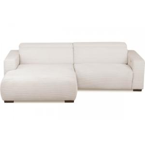 Canapé angle gauche 1 relax électrique velours côtelé ivoir…
