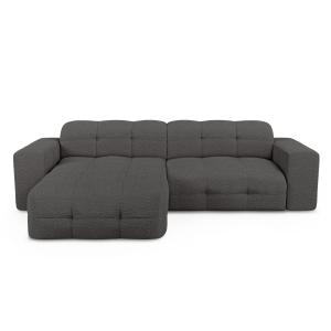 Canapé angle gauche 5 places tissu bouclette gris graphite…