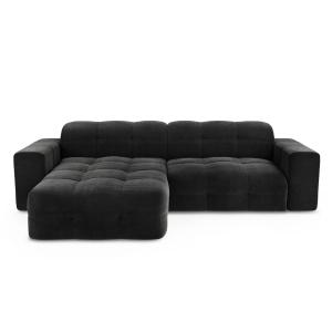 Canapé angle gauche 5 places velours Anthracite foncé 230cm…