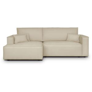 Canapé angle gauche convertible 3 places - tissu chenille b…