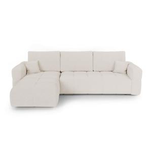 Canapé angle gauche convertible 4 places coffre tissu boucl…