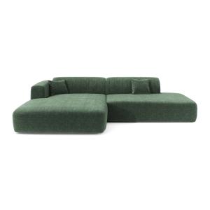 Canapé angle gauche ouvert velours à motifs vert émeraude 5…