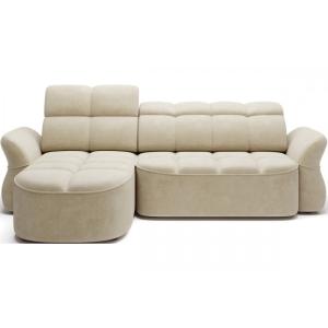 Canapé angle gauche profondeur réglable  velours beige clai…