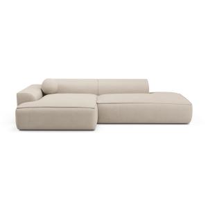 Canapé angle gauche tissu tramé crème 260cm