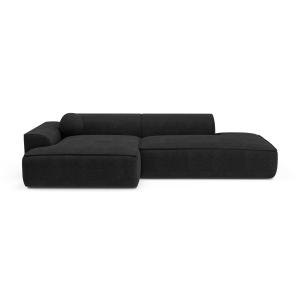 Canapé angle gauche tissu tramé gris anthracite 260cm