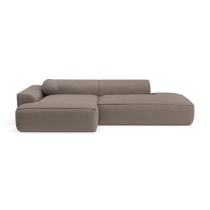 Canapé angle gauche tissu tramé taupe 260cm