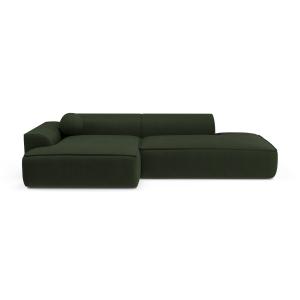 Canapé angle gauche tissu tramé vert olive 260cm