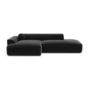Canapé angle gauche velours anthracite foncé 260cm