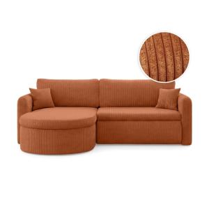 Canapé angle reversible convertible 4p VERA velours côtelé…