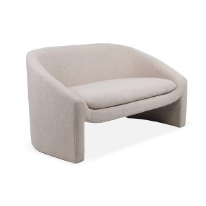 Canapé arrondi 2 places tissu bouclette beige