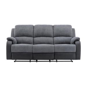 Canapé ation microfibre 3 places noir, gris