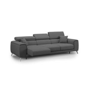 Canapé avec 3 assises coulissantes 260 cm anthracite