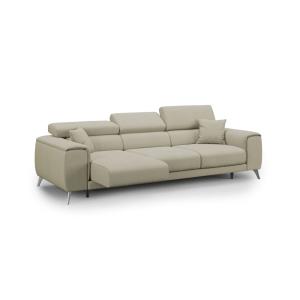 Canapé avec 3 assises coulissantes 260 cm crème