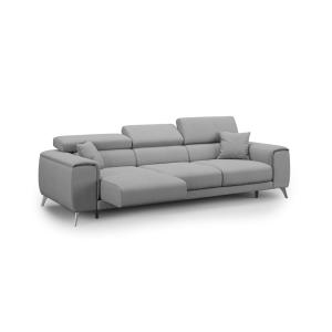 Canapé avec 3 assises coulissantes 260 cm gris
