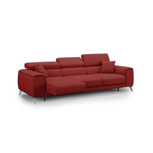 Canapé avec 3 assises coulissantes 260 cm rouge