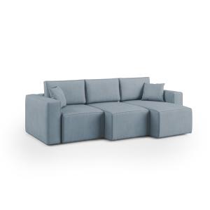 Canapé avec 3 assises en tissu imperméable 245 cm bleu past…