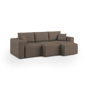 Canapé avec 3 assises en tissu imperméable 245 cm brun